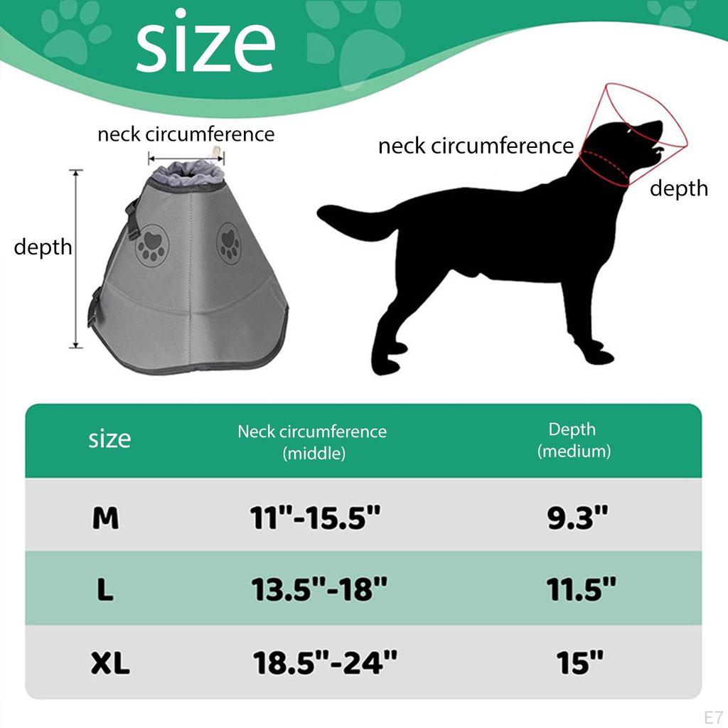 Dog Cone Collar Easy to Wear Protective Lightweight Neck for Grooming