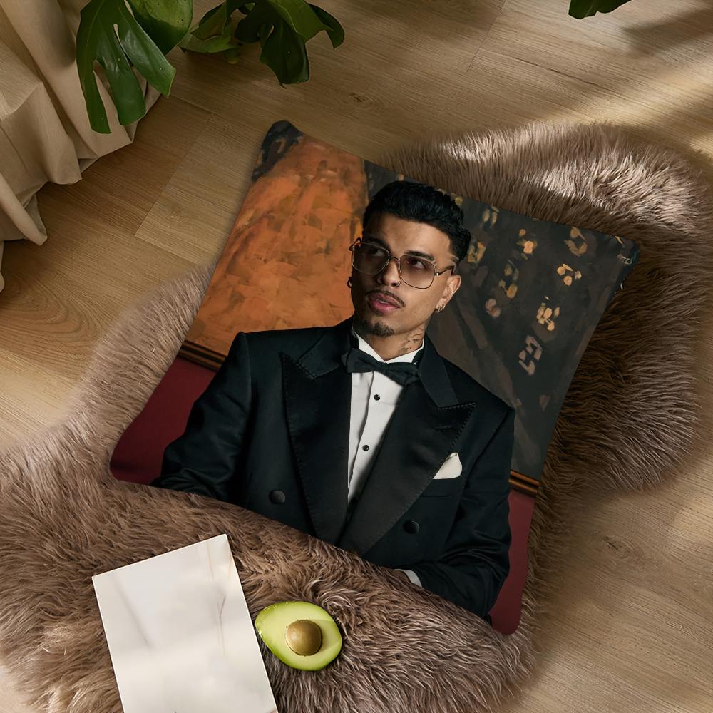 Singer Rauw Alejandro Nuestra Cushion Cover Living Room Accent Couch Back Support Square Lounge Restful Nap Companion Pillow Cas