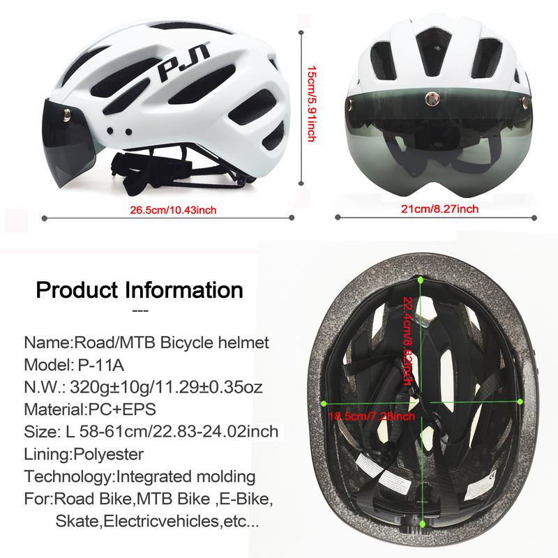 PJT Nowy LEDowy Kask Rowerowy Z Wizjerem Przeciwsłonecznym Ładowalny LED Męski Kask Rowerowy Osłona Przeciwsłoneczna Kaski Rowerowe Drogowe MTB
