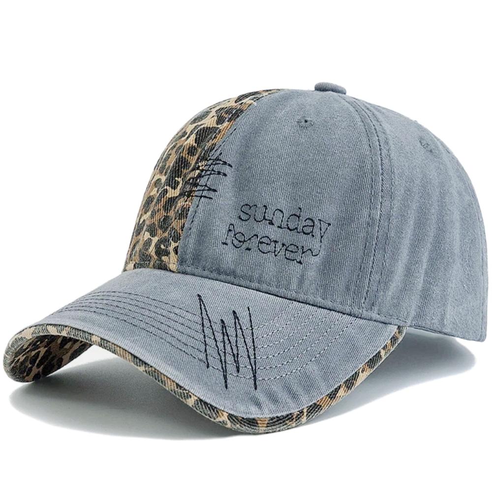 Ny Unisex Y2K Basebollkeps Mode Leopardfläck Tvättad Bomullshattar För Kvinnor Casual Boho Streetwear Stil Kvinnliga Trendiga Hattar Kepsar
