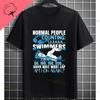 Unisexs Casual Swimmer Graphic Tshirt Black With Dynamic White Swimming Silhouette Design Shortsleeve Crewneck Pure Cotton Tee