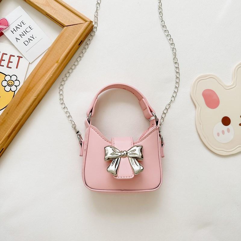 

Детская цепочка маленькая сумка 2025 новая сумка через плечо сумка-мессенджер модная портативная сумка-ведро для девочек розовый