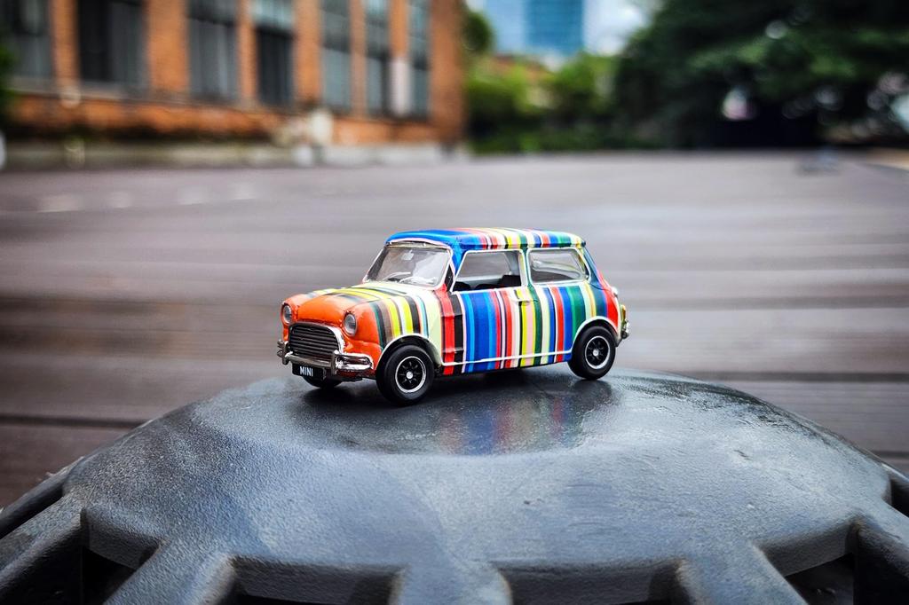 Toy East Tiny City Mini Cooper Art Car Stripe Finished Product HYP00004