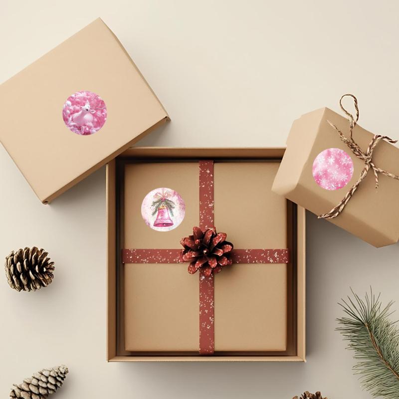 500Pcs Merry Christmas Gift Stickers Santa Round Seal Labels Sticker For Gift Baking Package Envelope Stationery Decor