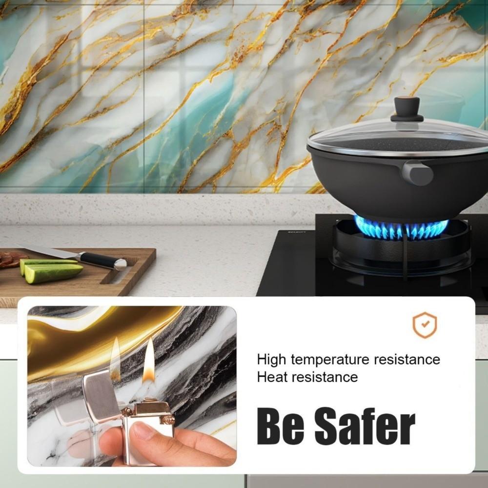 10pcs Imitation Marble 3D Foam Wall Sticker Self Adhesive Renovation Tile Sticker  Room Decor