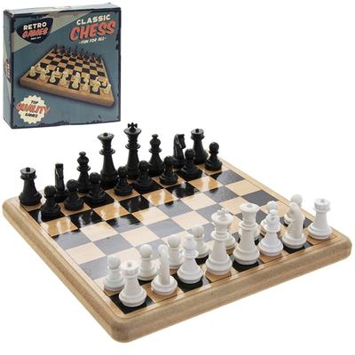 Les Trésors De Lily [R1791] - Retro Holzspiele 'Schach' schwarz beige - 21x21x3. 5 cm