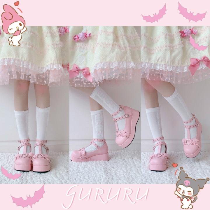 Japanska Lolitaskor dam JK Kawaii Punkskor Cosplay Devilian högklackade sandaler
