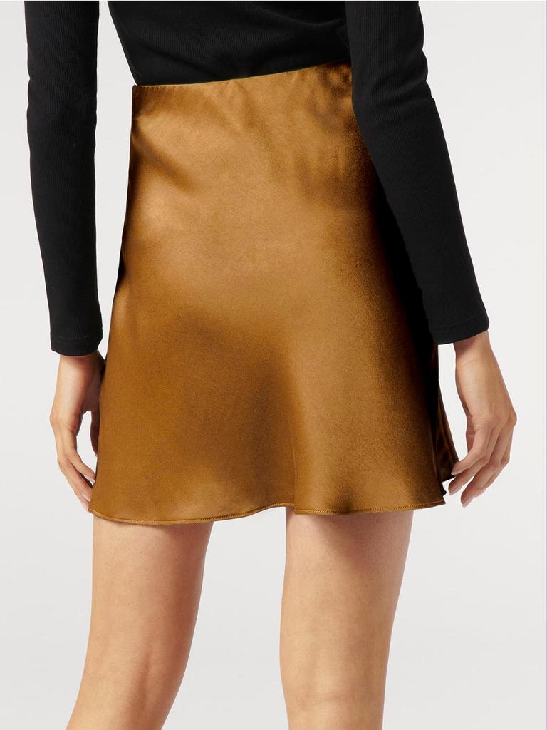 2026 Spring/Summer Women's Elastic Waist Acetate Satin Midi Skirt