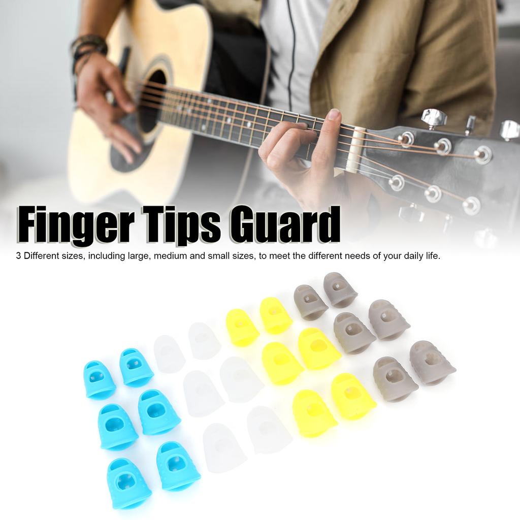 24 szt. Wielofunkcyjne Silikonowe Ochraniacze na Opuszki Palców Ochraniacze na Palce do Gry na Gitarze do Pracy Papierkowej