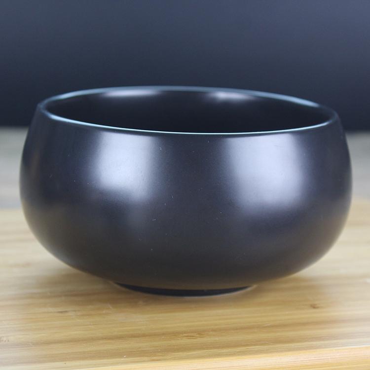 5 Inch Classic Porcelain Rice Bowl Eco-Friendly Disposable Black Ceramic Monk Bowl Food Grade 4 Inch for Temple Use 4 inch чёрный