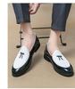 Men's British Style Slip-On Leather Loafers: Plus Size, Color Block, Pointed Toe, Bow Detail, Formal & Casual.