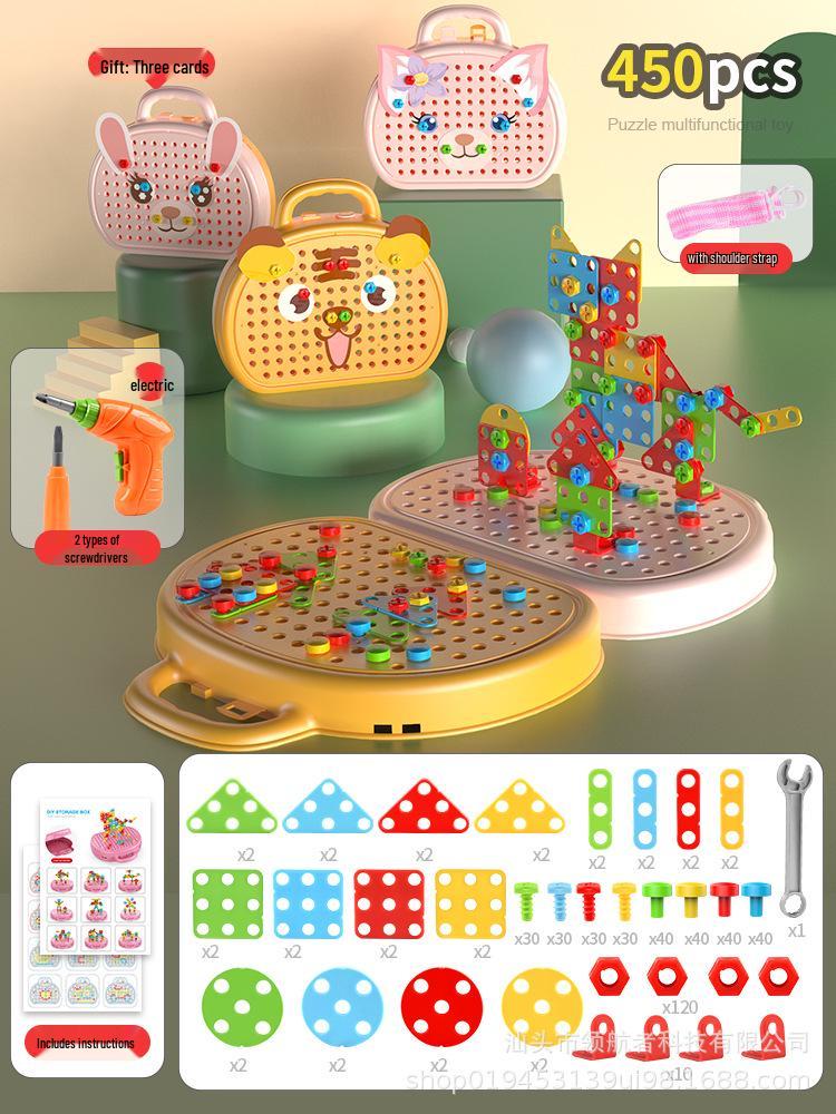 2025 Children's Educational Screw Assembly Toy with Electric Drill: Intelligence Disassembly Toolbox for Boys and Girls