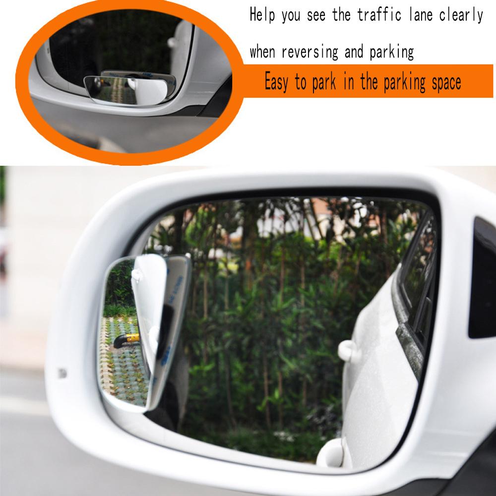 2PCS Car Rear View Mirror Rotatable 360 Degree Adjustable Wide Angle Convex Mirror Auto Safety Blind Spot Mirror for