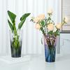 Clear Flower Vase for Centerpiece Thickened Plastic Modern Vase Gradient Color Decorative Vase for Home Wedding Party Decor