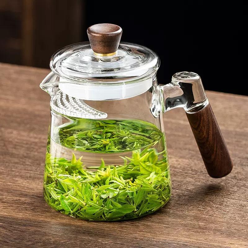 450ml 600ML Brewing Green Tea Glass Teapot with Crescent Scented Tea Filter Glass Tea Pot Kungfu Tea Maker
