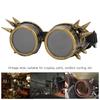Vintage Spiked Steampunk Goggles Cosplay Glasses Double Layer Windproof (bronze)