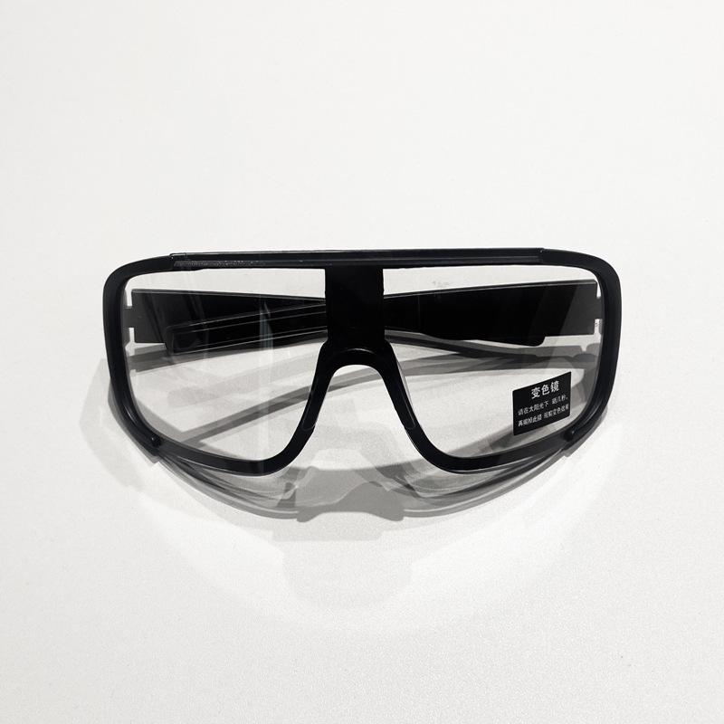 

Унисекс Анти-УФ Фотохромные Велоочки с Большой Оправой - Ветрозащитные, Пылезащитные Спортивные Очки Black Zipper Case + Cleaning Cloth