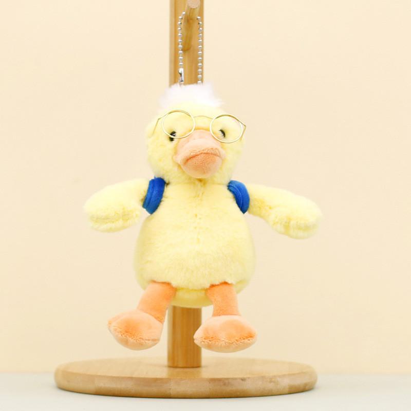 Adorable Yellow Duck Plush Toy Keychain Cute Short Plush Duckie Stuffed Animal