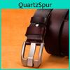Vintage Leather Belt For Men With Alloy Pin Buckle Business Casual Geometric Style