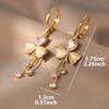 Elegant Luxurious Glass Tassel Drop Earrings with Floral Inlay, Women's Daily Party Banquet Holiday Gift