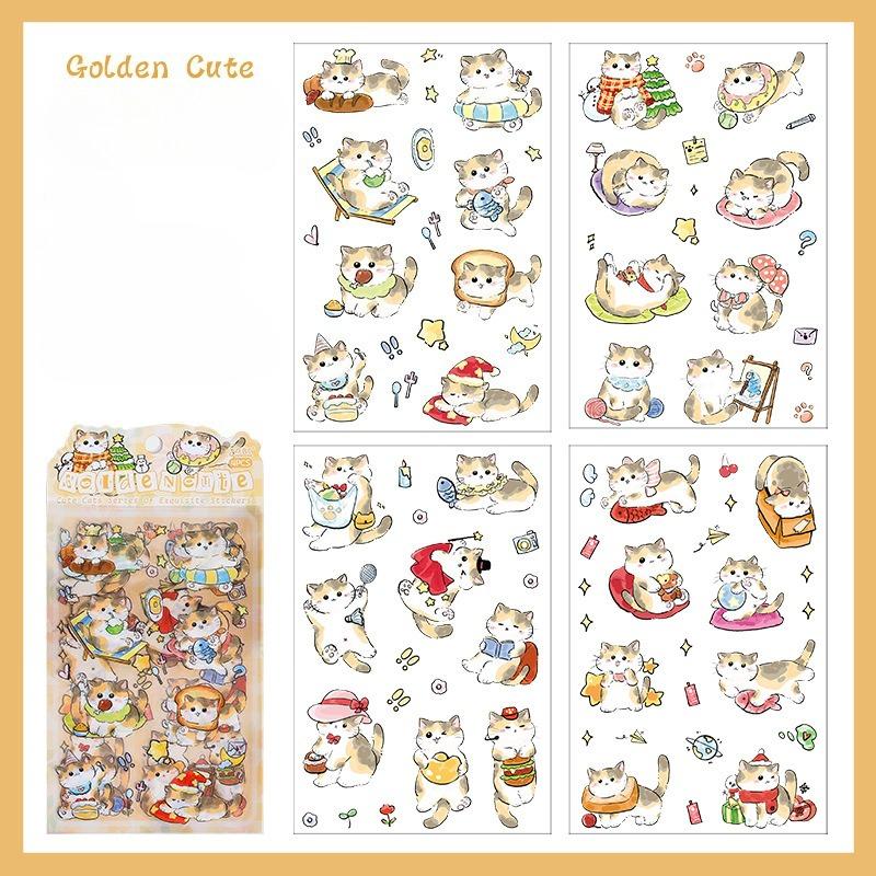 Soft Cute Cat Transparent Waterproof Pet Stickers Diy Hand Account Diary Stickers  Cute Animal Cat Stickers
