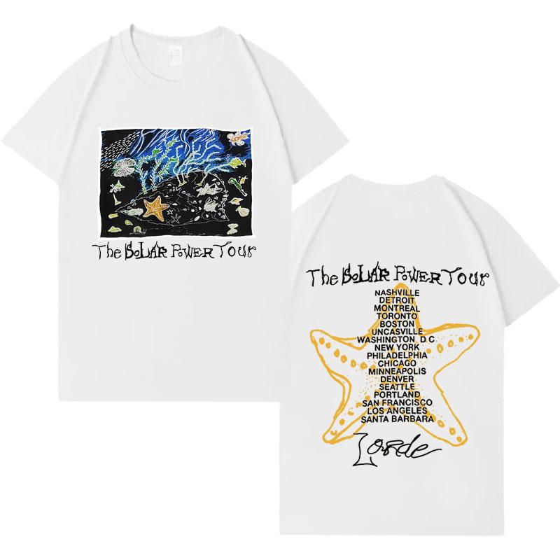 Singer Lorde Trendy Album Tour Tee Men Women Aesthetic Pop Tshirt Pure Cotton Harajuku Clothing Cozy Short Sleeve Top Fans Gift