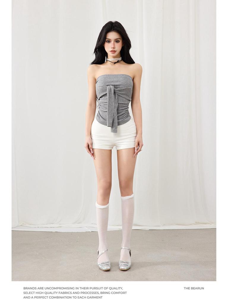 European Strapless Back-Strap Top: Chic, Slimming, Off-Shoulder French Design for Summer Elegance