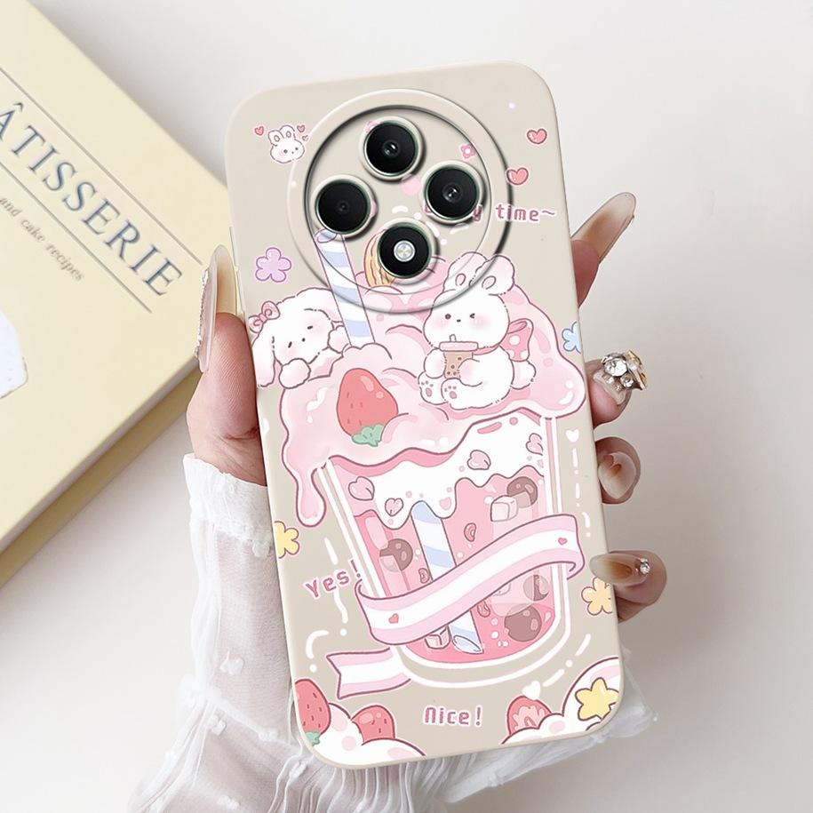 For OPPO Reno 12F 5G Case CPH2637 Lovely Panda Rabbit Liquid Silicone Durable Back Cover For OPPO Reno12F Reno12 FS F27 5G Coque