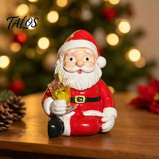 Cute Santa Claus Decor 3PCS Mini Resin Ornaments, Desktop Figurines, Craft Sculptures Christmas Decorative Accents for Garden Landscaping Fish