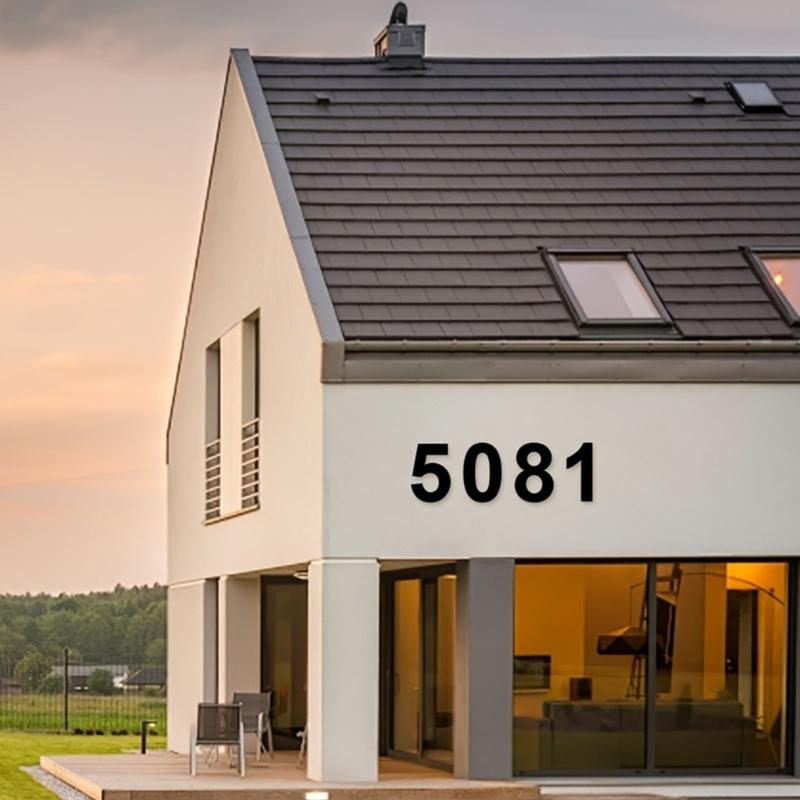 Flytande Husnummer Metall Moderna Husnummer för Utomhusbrevinkast Gård Hemdörr Vägg Garageport med Spikset