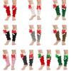 Ribbed Knitted Christmas Boot Cuffs Sweet Plush Balls Bows Festival Fleece Trim Leg Warmers Calf Socks for Cold Weather