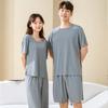Ice Silk Couples Summer Pajama Set - Quick-Dry Women's and Men's Short Sleeve and Shorts Homewear