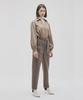 SALON DE SEOUL Unisex Belted Wide Tapered Pants - Brown