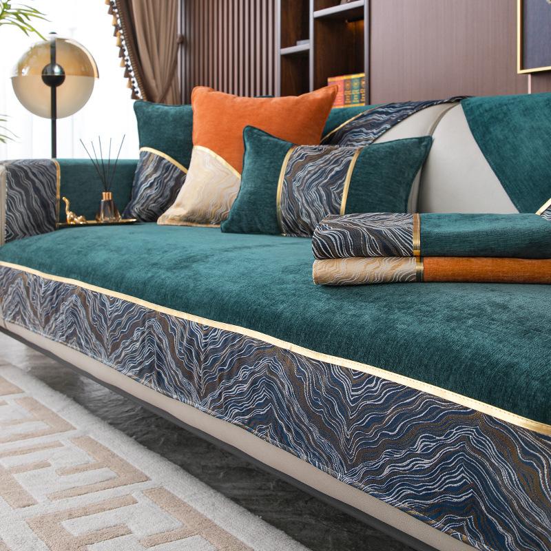 

Подушка для дивана Four Seasons, универсальный простой современный синельный нескользящий коврик, чехол для дивана, универсальный универсальный чехол, ткань 90*70