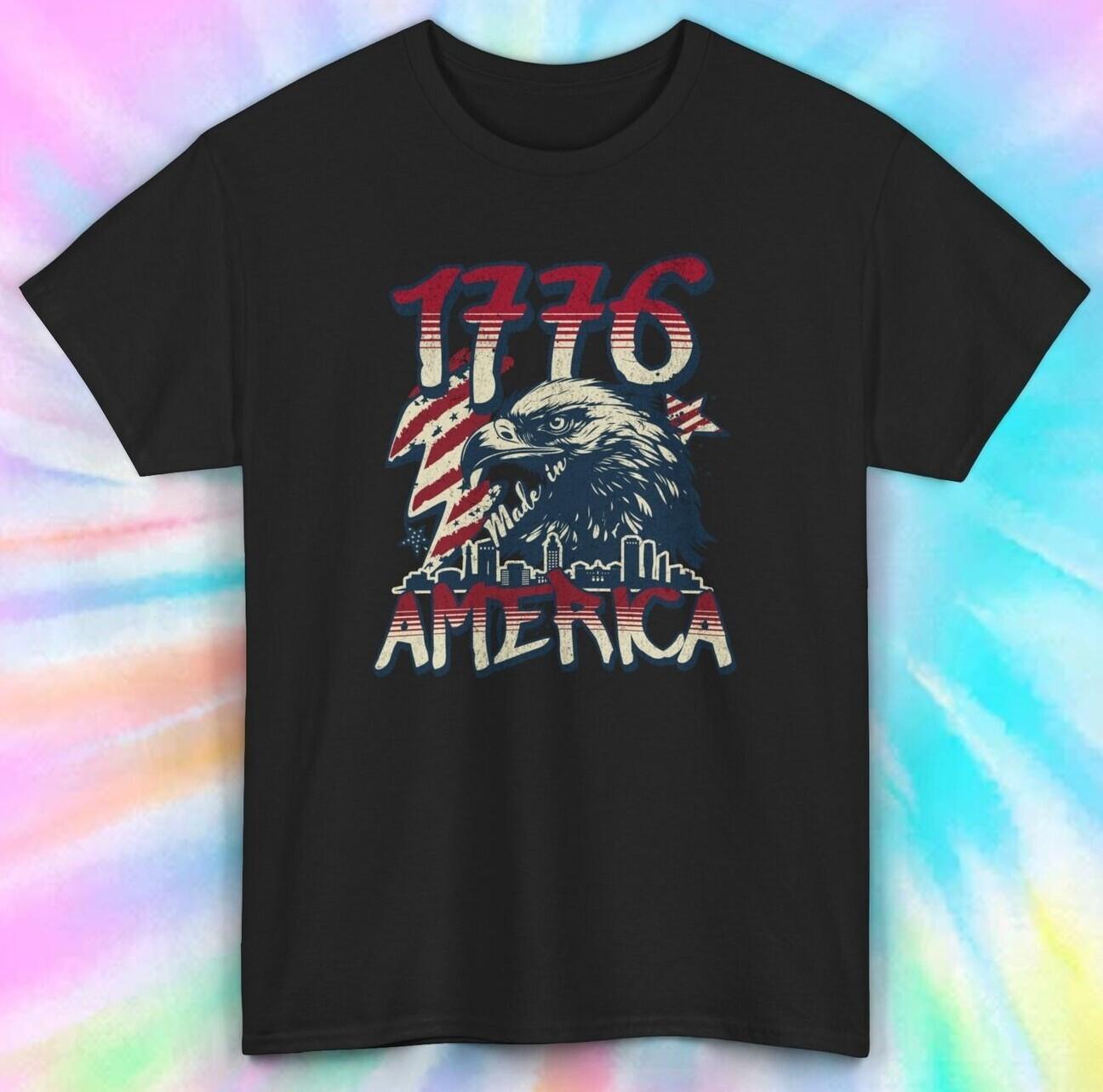 1776 America Eagle T-Shirt Mens Womens Tees Top | Patriotic Vintage USA Tee S-5XL 3XL