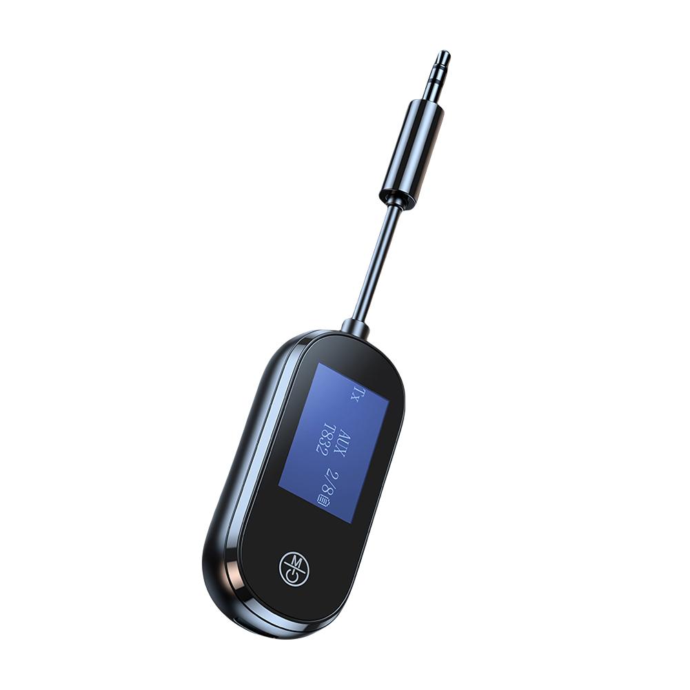 

2-в-1 Bluetooth-совместимый 5.3 Передатчик Приемник 3,5 мм AUX Аудио Адаптер Автомобильный AUX Адаптер для Телевизора ПК Наушников Автомобиля Самолета чёрный