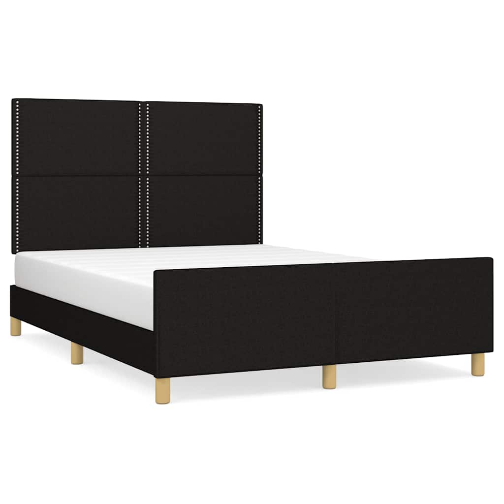 Bed Frame without Mattress Black 140x200 cm Fabric