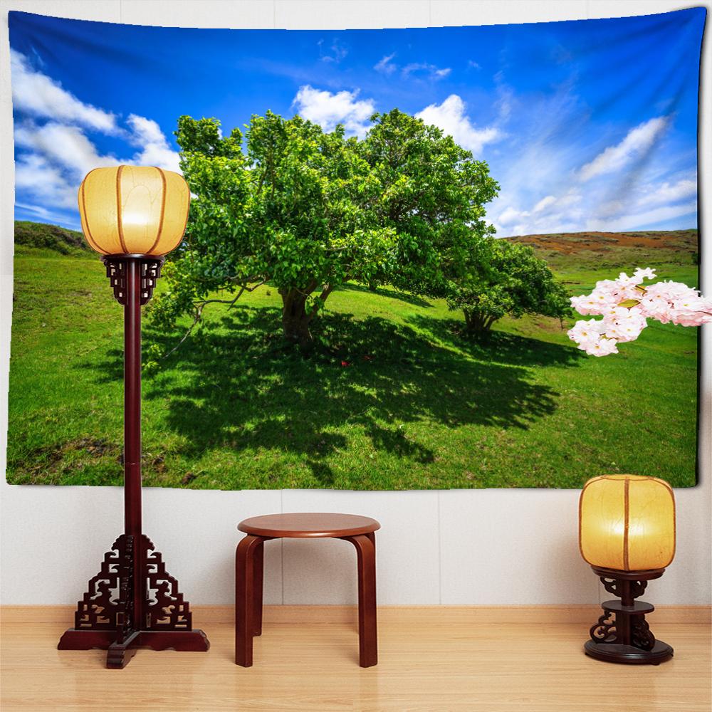 Roadside Giant Tree Tapestry Wall Hanging Bohemian Aesthetic Room Nature Landscape Hippie Art Home Decor
