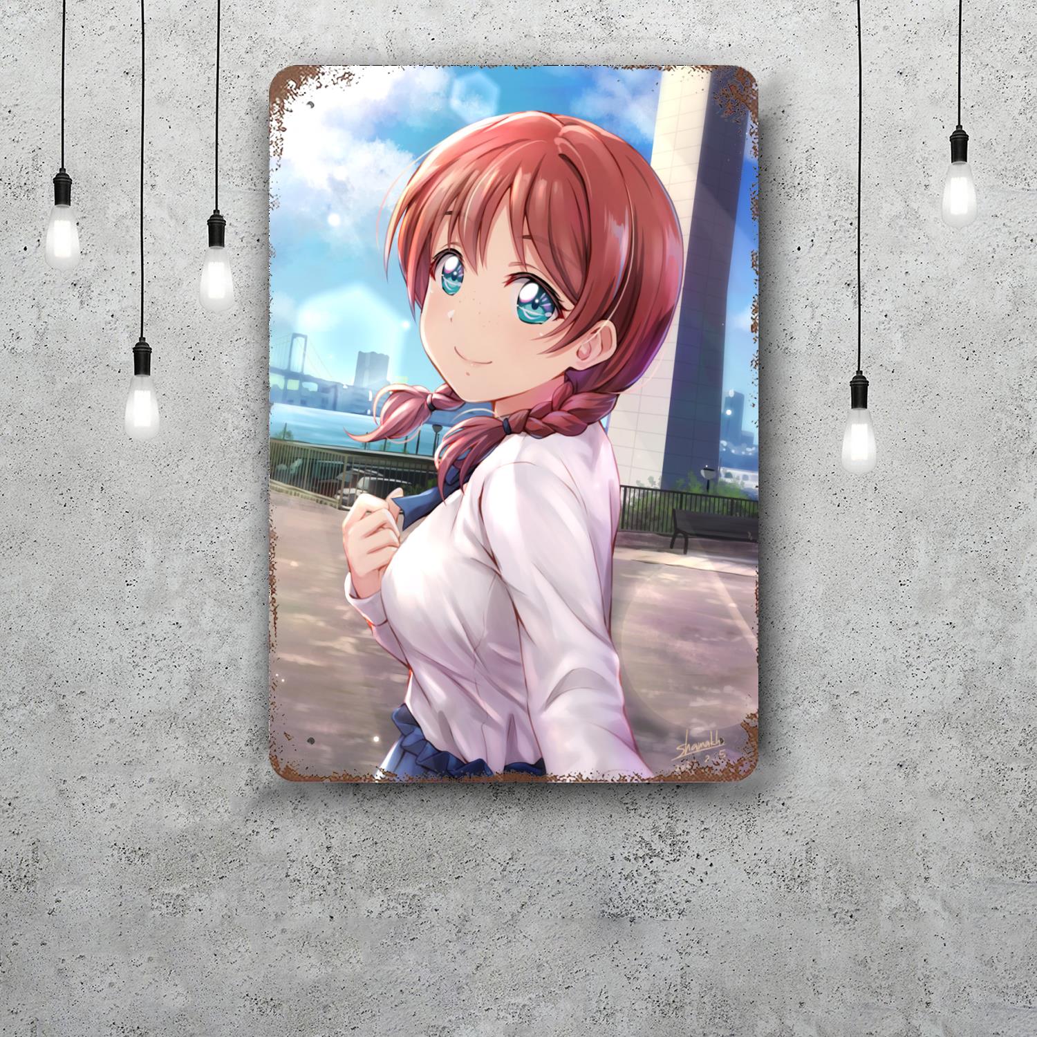 Love Live Школьный идол Проект Японское Аниме Ретро Винтажный Жестяной Знак Постер Декоративная Табличка Металлическая Пластина Настенный Декор 20x30cm（7.8x11.8inch）