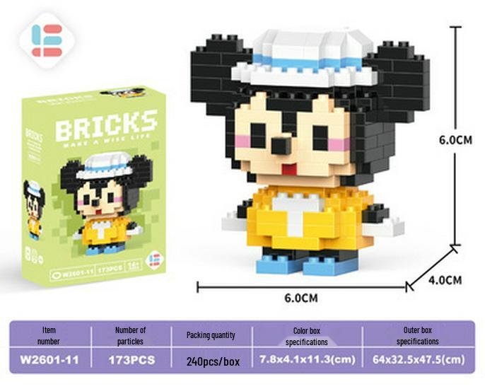 Cartoon Figurine Compatible Lego Bricks: Educational Micro Bricks Assemble Toy for Children