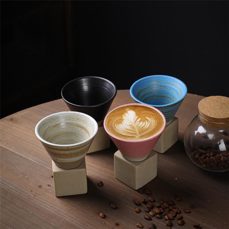 Retro Coffee Mugs Coffee Cups  Creative Design Funnel Ceramic Cups Home Restaurant Drinking Utensils Teacup
