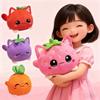 Apple Eggplant Carrot Strawberries Cat Plush Toy With Pp Cotton Filling For Kids Bedroom Decor Gift For Girls And Boys