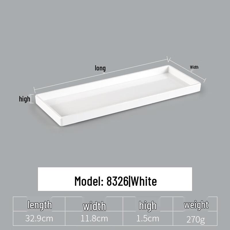 

Ins Style White Rectangular Melamine Hot Pot Plate