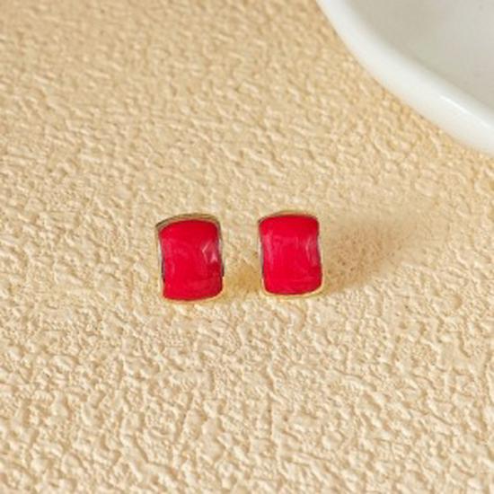 

Корейские элегантные маленькие серьги-иглы из серебра 925 пробы для женщин красный