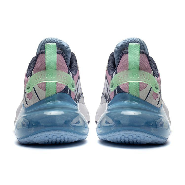 Li Ning Youth  Childrens Round Air - Nebula Comfortable Wear-Resistant Shock Absorbing Casual Shoes Kids Casual Shoes White Blue YKCT008-4