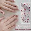 Retro Blooming Dried Rose Nail Art Sticker with English Lettering