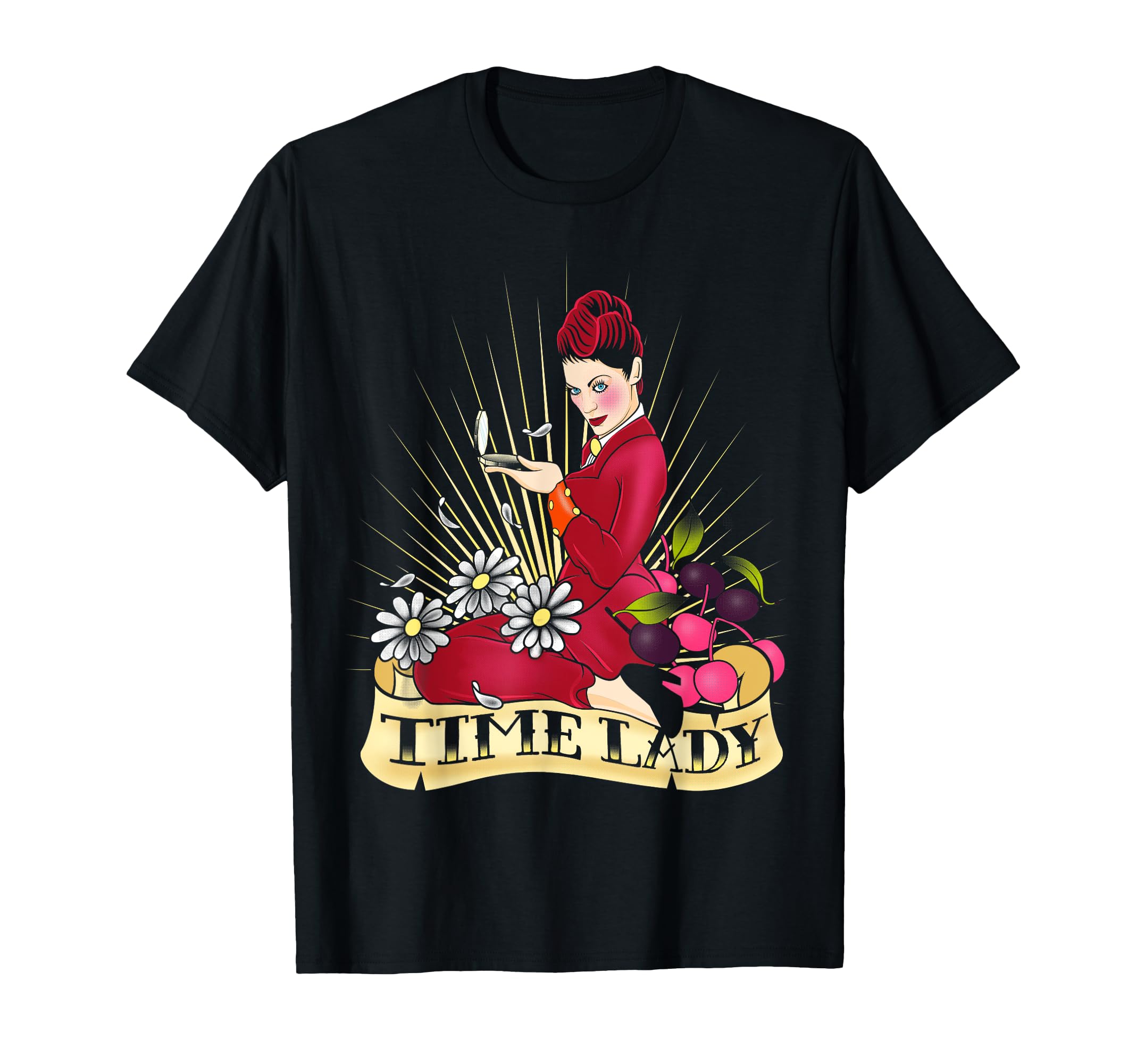 Rockabilly Missy Time Lady Vintage Time Travel Fan T-Shirt