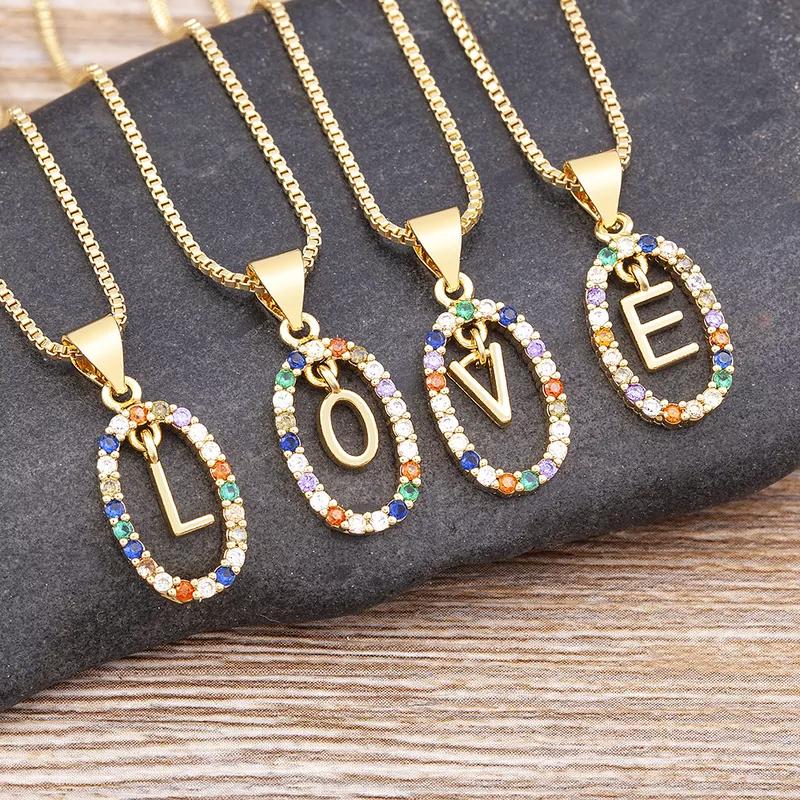 26 Engelse Letters Hanger Ketting Zircon Mode A - Z Initiaal M S C K Trendy Alfabet Lange Ketting Voor Vrouwen Mijn Sieraden