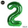 32 Inch Green Number Foil Balloons 0-9 Jungle Safari Theme Soccer Party Decor Kid Boy 1st Birthday Dinosaur Baby Shower Supplies