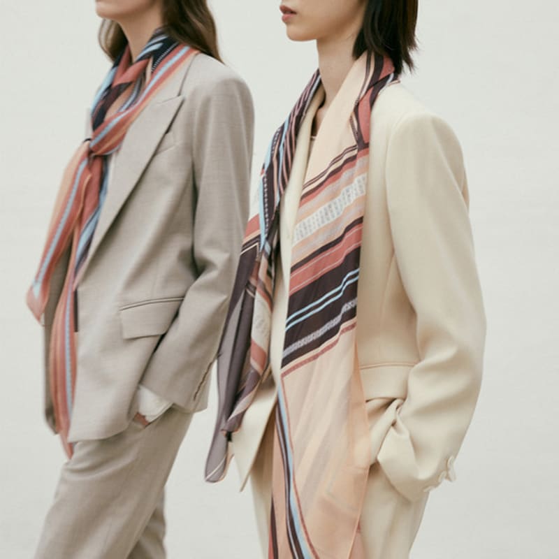 Saint Luxure Silk Long Scarf Hopper SL21FLNHP